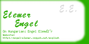 elemer engel business card